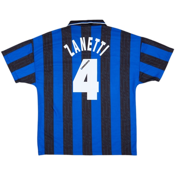 1996-97 Inter Milan Home Shirt Zanetti #4 - 8/10 - (L)