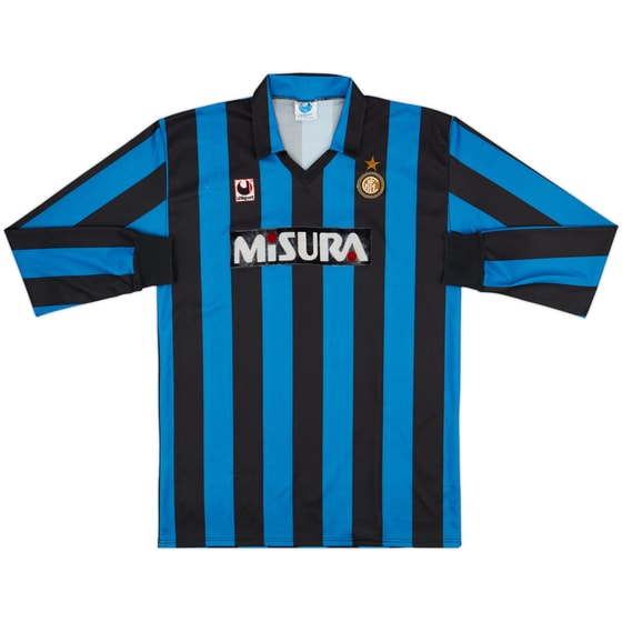 1990-91 Inter Milan Home L/S Shirt - 7/10 - (XL)