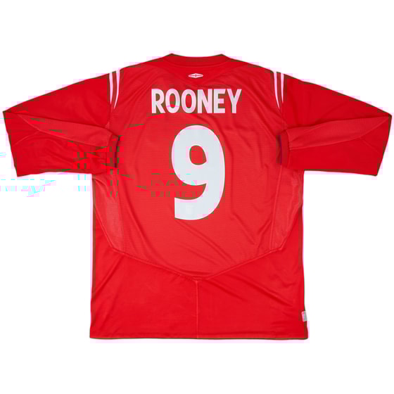 2004-06 England Away L/S Shirt Rooney #9 - 8/10 - (XL)