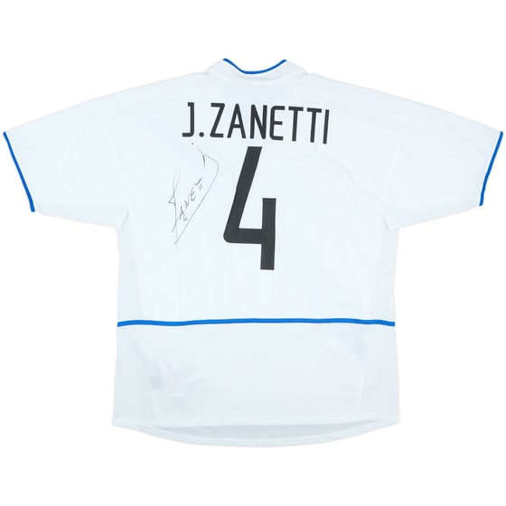 2002-03 Inter Milan Signed Away Shirt J.Zanetti #4 - 6/10 - (XL)