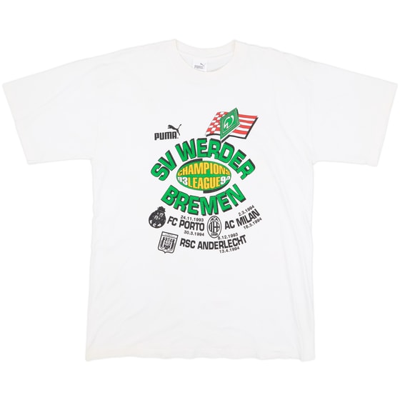 1993-94 Werder Bremen Puma Graphic Tee - 10/10 - (L)