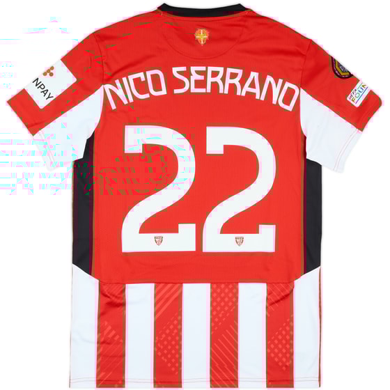 2024-25 Athletic Bilbao Match Issue Europa League Home Shirt Nico Serrano #22