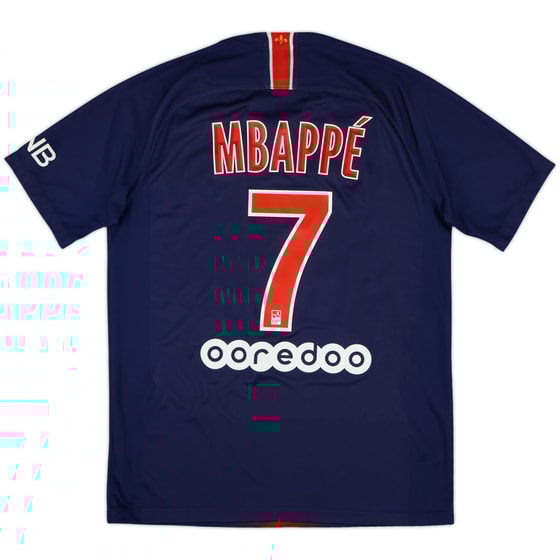 2018-19 Paris Saint-Germain Home Shirt Mbappe #7 - 8/10 - (M)