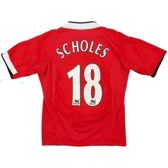 2004-06 Manchester United Home Shirt Scholes #18 - 7/10 - (S)
