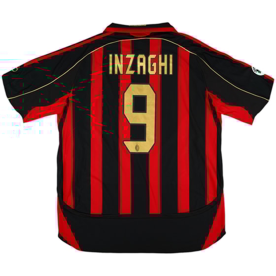 2006-07 AC Milan Home Shirt Inzaghi #9 - 6/10 - (XL)