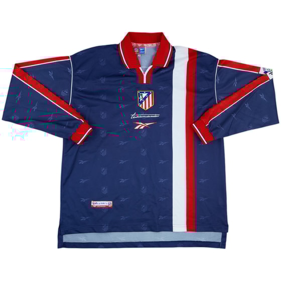 1999-00 Atletico Madrid Match Issue Away L/S Shirt #13