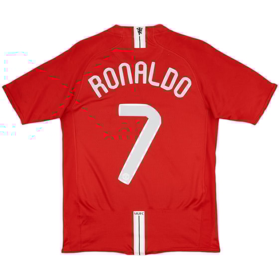 2007-09 Manchester United Home Shirt Ronaldo #7 - 8/10 - (XL.Boys)