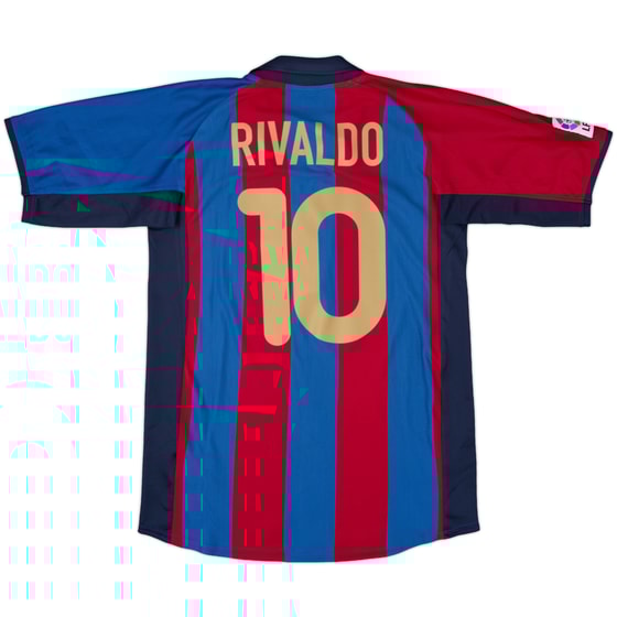 2001-02 Barcelona Home Shirt Rivaldo #10 - 10/10 - (XL.Boys)