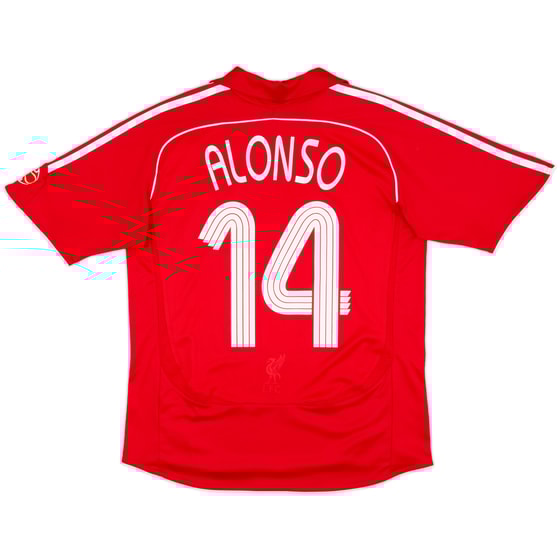 2006-08 Liverpool Home Shirt Alonso #14 - 7/10 - (XL.Boys)