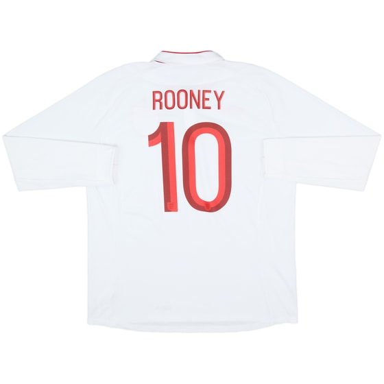 2012-13 England Home L/S Shirt Rooney #10 - 8/10 - (XL)