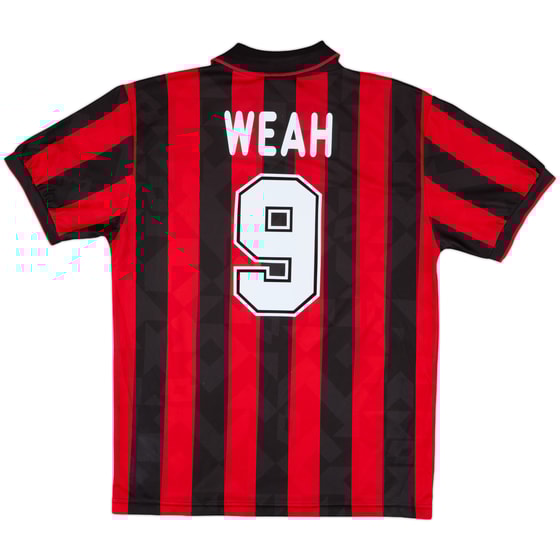 1995-96 AC Milan Home Shirt Weah #9 - 8/10 - (L)