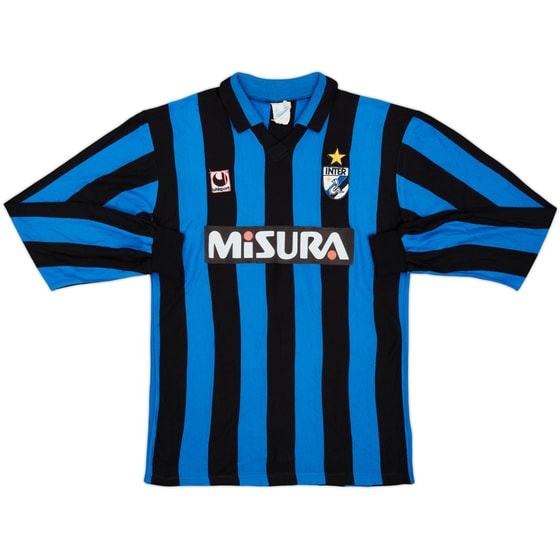 1988-89 Inter Milan Home L/S Shirt - 9/10 - (L)