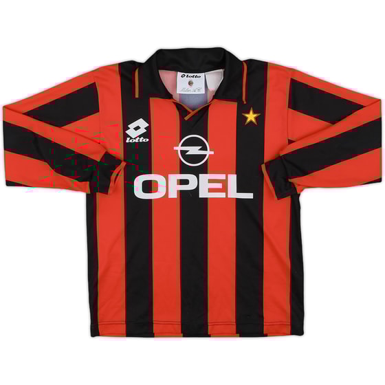 1994-95 AC Milan Home L/S Shirt - 9/10 - (M.Boys)