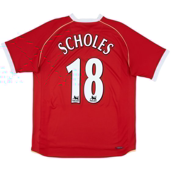 2006-07 Manchester United Home Shirt Scholes #18 - 9/10 - (L)