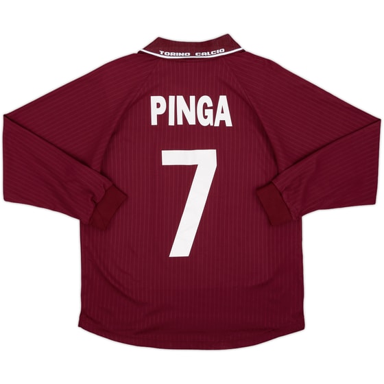 2000-01 Torino Home L/S Shirt Pinga #7 - 8/10 - (L)