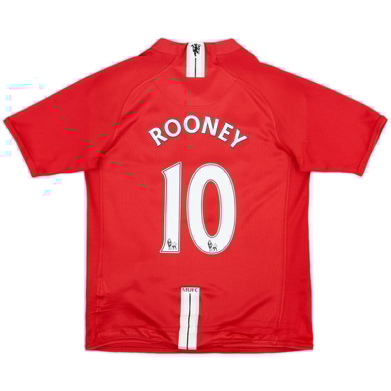 2008-09 Manchester United Home Shirt Rooney #10 - 7/10 - (M.Boys)