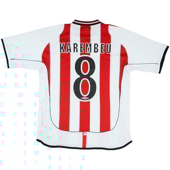 2001-02 Olympiakos Signed Home Shirt Karembeu #8 - 4/10 - (M)