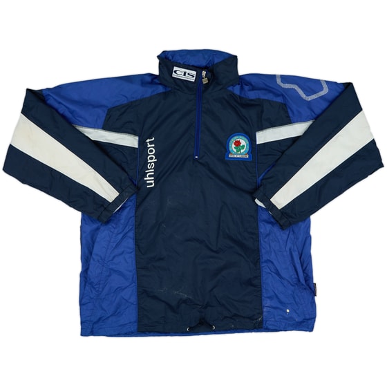 1998-00 Blackburn Uhlsport 1/4 Zip Hooded Rain Jacket - 7/10 - (XL)