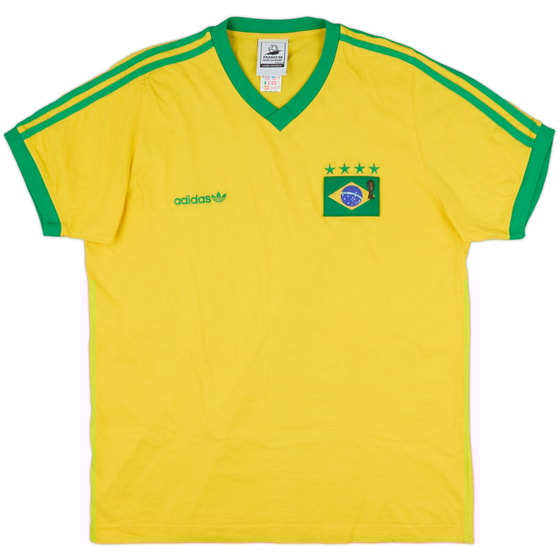 1998 Brazil adidas 'Coupe du Monde' Cotton Tee - 8/10 - (XL)