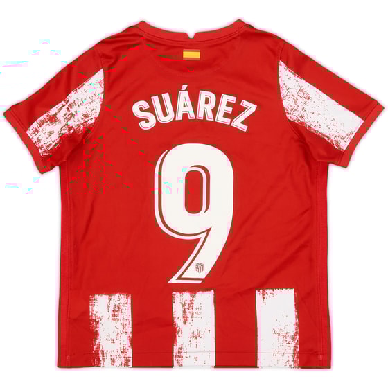 2021-22 Atletico Madrid Home Shirt Suarez #9 - 8/10 - (S.Boys)