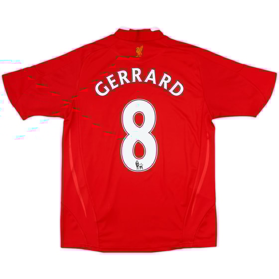 2008-10 Liverpool Home Shirt Gerrard #8 - 8/10 - (L.Boys)