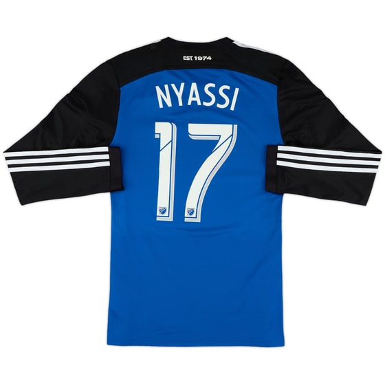 2014-15 San Jose Earthquakes Authentic Home L/S Shirt Nyassi #17 - 10/10 - (M)
