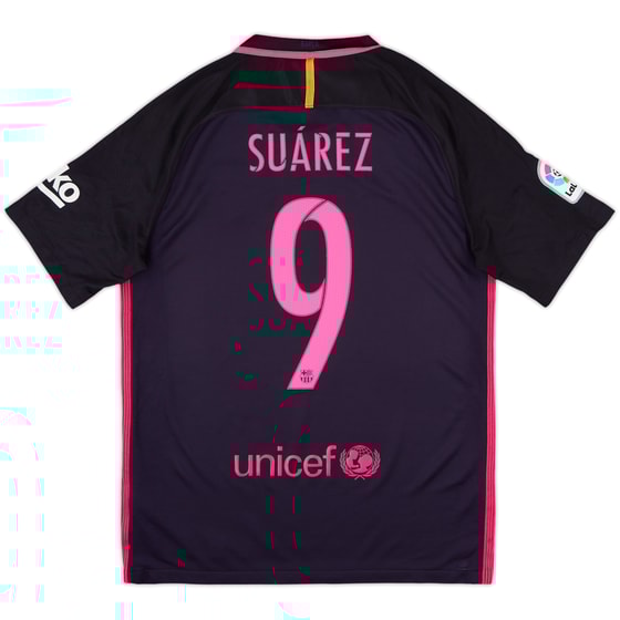 2016-17 Barcelona Away Shirt Suarez #9 - 9/10 - (M)