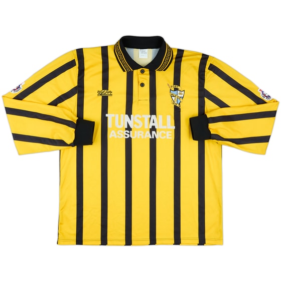 1994-95 Port Vale Match Issue Signed Away L/S Shirt #3 (Tankard)