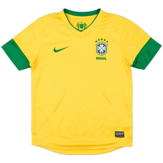 2012-13 Brazil Home Shirt - 8/10 - (M.Boys)