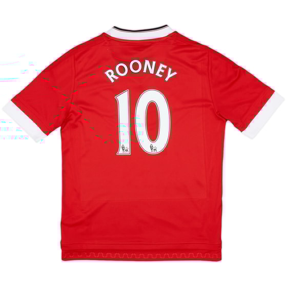 2015-16 Manchester United Home Shirt Rooney #10 - 9/10 - (M.Boys)