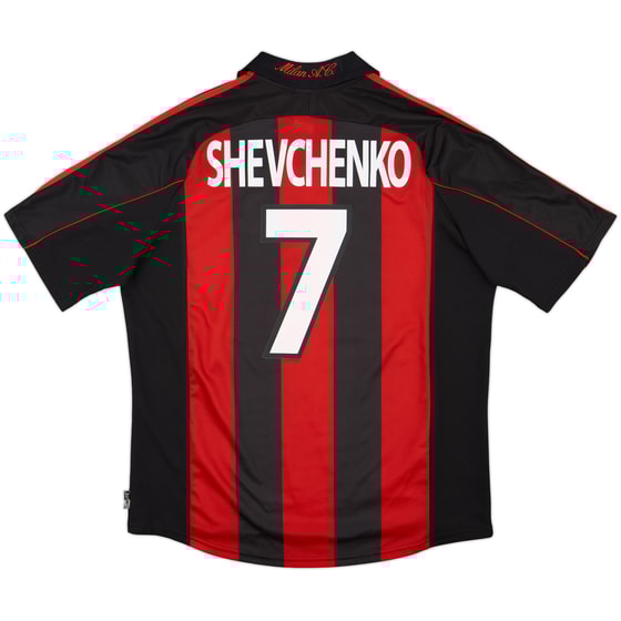 2000-02 AC Milan Home Shirt Shevchenko #7 - 10/10 - (XL)