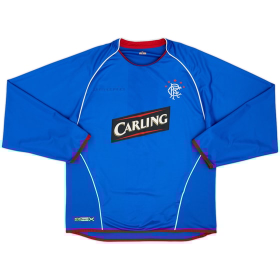 2005-06 Rangers Home L/S Shirt - 4/10 - (L)