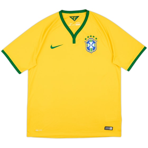 2014-15 Brazil Home Shirt - 9/10 - (L)