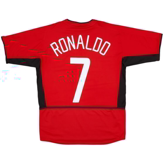 2002-04 Manchester United Home Shirt Ronaldo #7 - 8/10 - (XL.Boys)