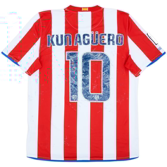 2008-09 Atletico Madrid Home Shirt Kun Aguero #10 - 4/10 - (L)