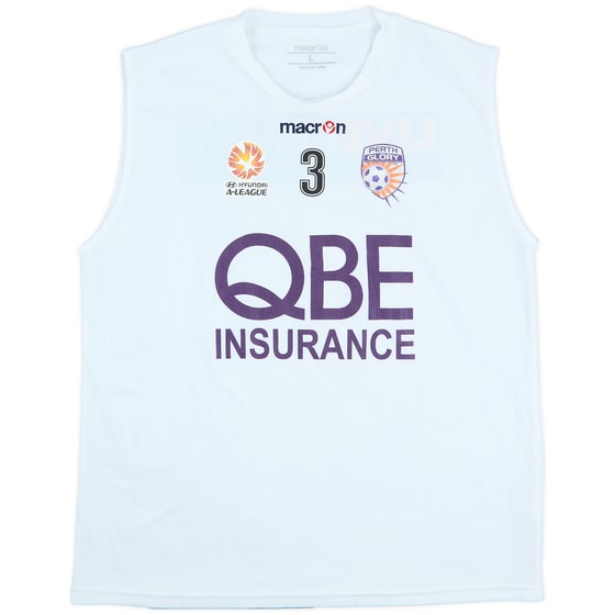 2014-15 Perth Glory Macron Player Issue Training Vest #3 - 9/10 - (L)