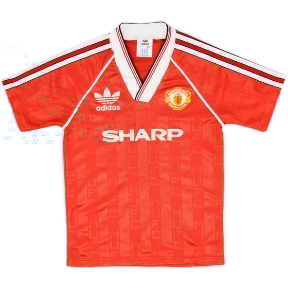 1988-90 Manchester United Home Shirt - 8/10 - (7-8 Years)