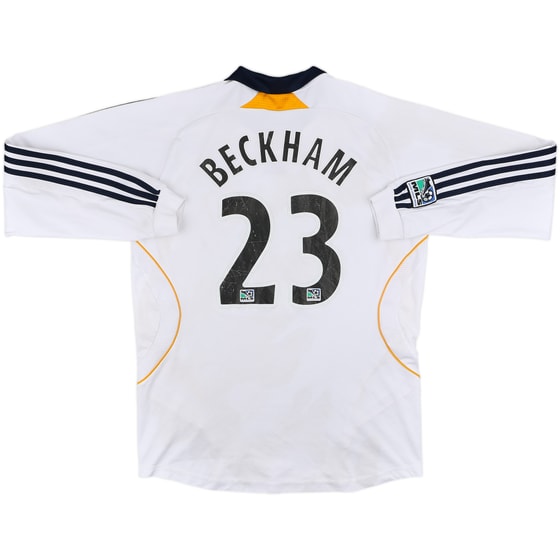2007-08 LA Galaxy Home L/S Shirt Beckham #23 - 5/10 - (XL.Boys)