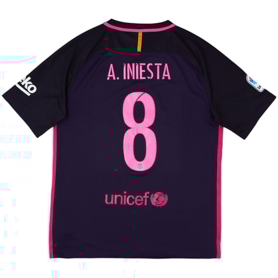 2016-17 Barcelona Away Shirt A.Iniesta #8 - 8/10 - (L)