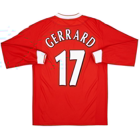 2002-04 Liverpool Home L/S Shirt Gerrard #17 - 9/10 - (M)