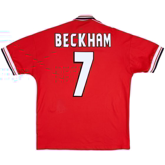 1998-00 Manchester United Home Shirt Beckham #7 - 8/10 - (L)