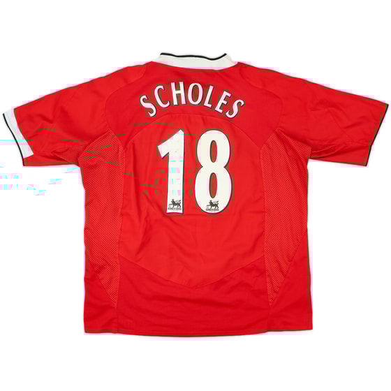 2004-06 Manchester United Home Shirt Scholes #18 - 6/10 - (XL)