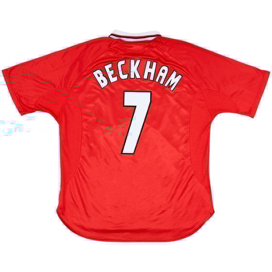 1997-00 Manchester United CL Shirt Beckham #7 - 8/10 - (XXL)