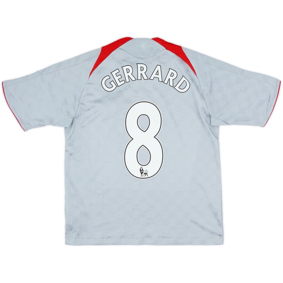 2008-09 Liverpool Away Shirt Gerrard #8 - 6/10 - (M.Boys)