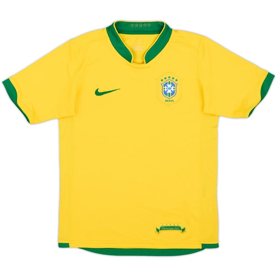2006-08 Brazil Home Shirt - 9/10 - (M.Boys)