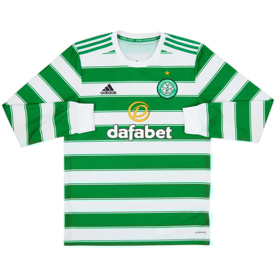 2021-22 Celtic Home L/S Shirt - 8/10 - (M)