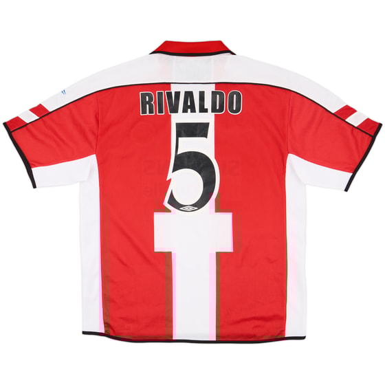 2003-04 Olympiakos Home Shirt Rivaldo #5 - 8/10 - (L)