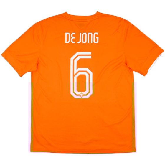 2014-15 Netherlands Home Shirt De Jong #6 (L)