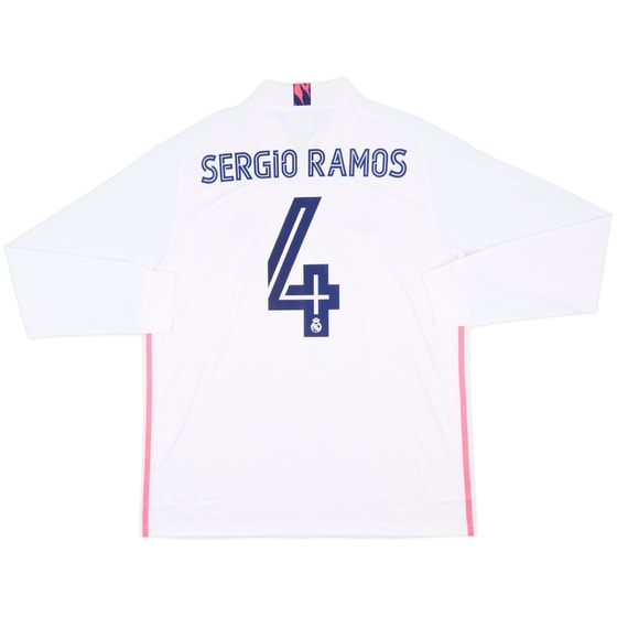 2020-21 Real Madrid Home L/S Shirt Sergio Ramos #4 (XL)