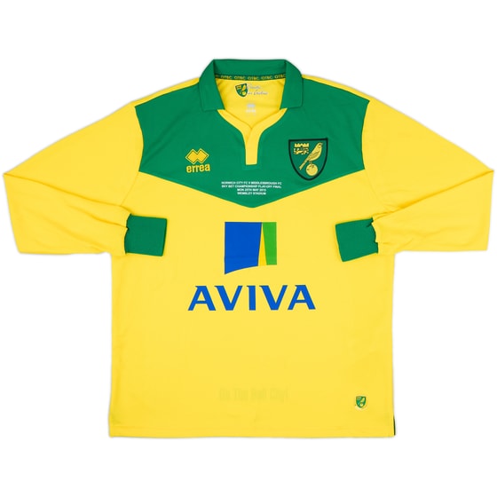 2014-15 Norwich Championship Play off Final Home L/S Shirt - 9/10 - (M)